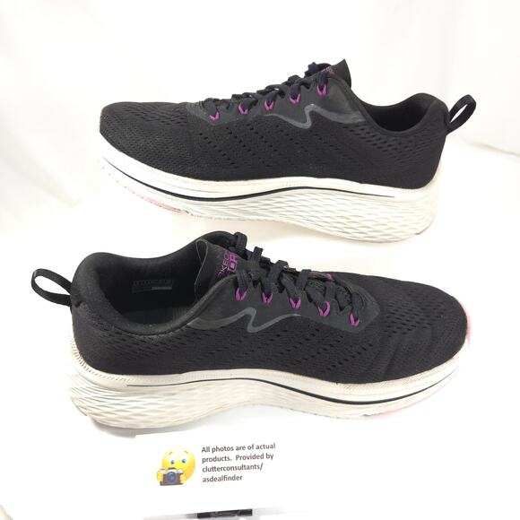 Skechers Go Run Athletic Running Lace Up Shoe Womens Size 9 129601W Black - Picture 4 of 9